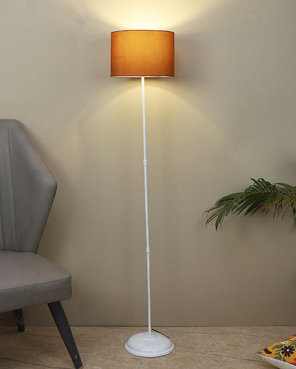 Uplifted Foldable Design Iron Stand Floor Lamp with Cotton Shade | Bulb Not Included | 12 x 57 inches