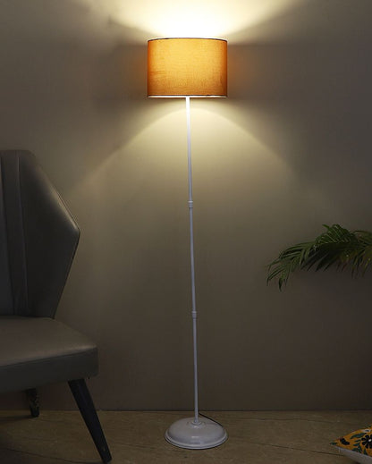 Uplifted Foldable Design Iron Stand Floor Lamp with Cotton Shade | Bulb Not Included | 12 x 57 inches