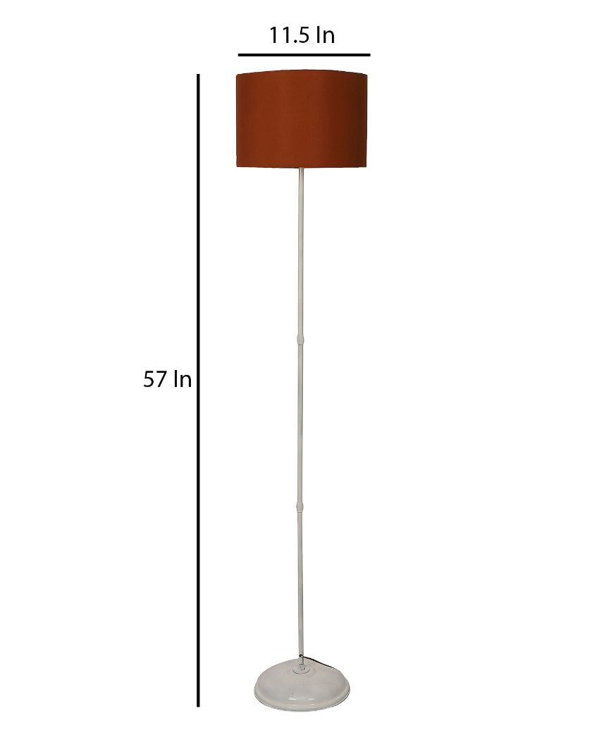 Uplifted Foldable Design Iron Stand Floor Lamp with Cotton Shade | Bulb Not Included | 12 x 57 inches