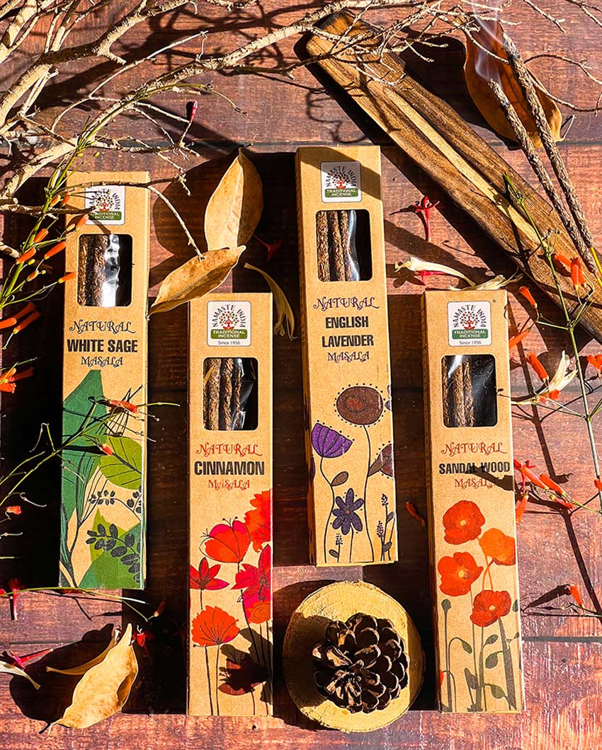 Natural Smudge Incense Earthy Aroma for Grounding | Set of 4 | 21 inches