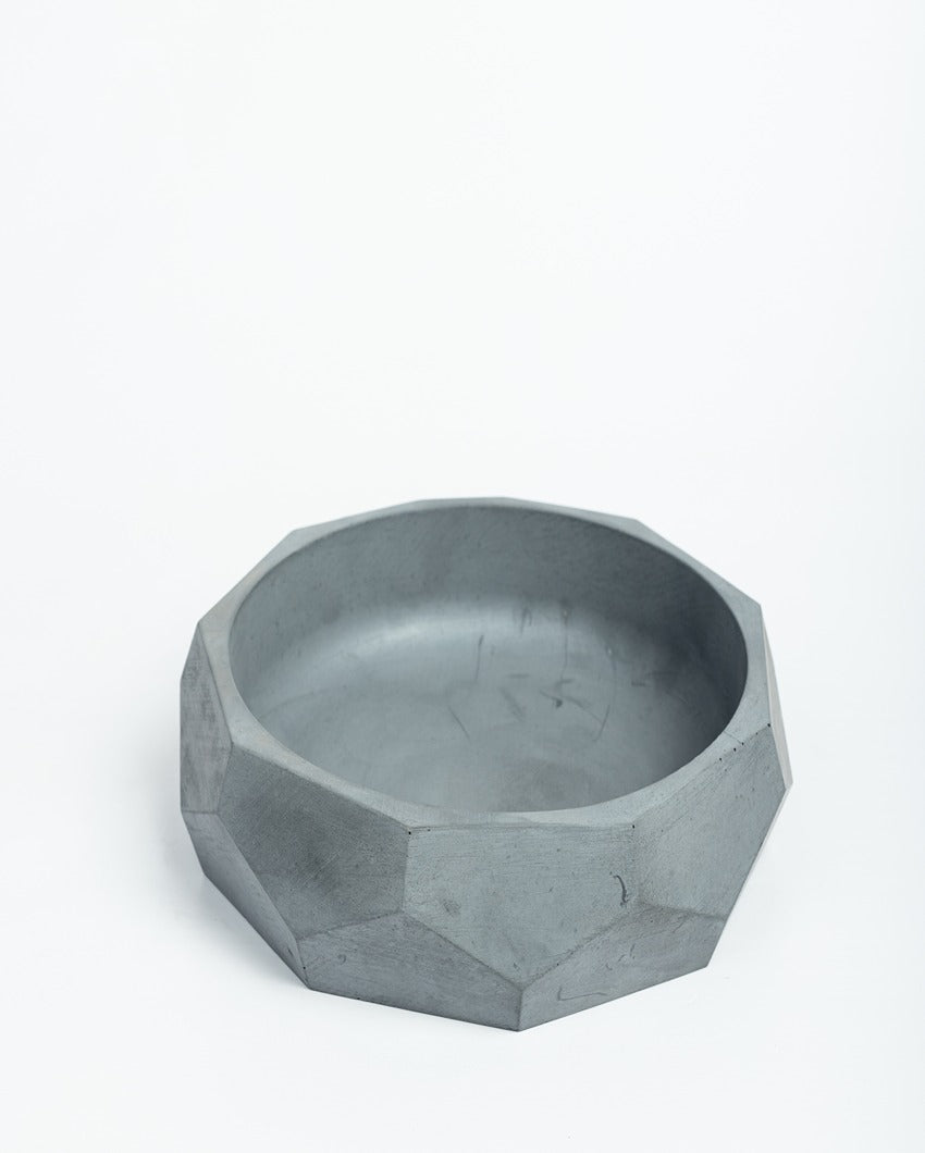 Modern Nine Sided Design Nonagon Concrete Planter | 7 x 7 x 2 inches