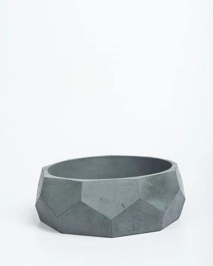 Modern Nine Sided Design Nonagon Concrete Planter | 7 x 7 x 2 inches