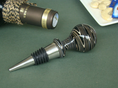 Noir Elegance Handblown Glass Wine Stopper