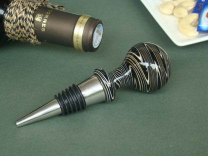 Noir Elegance Handblown Glass Wine Stopper