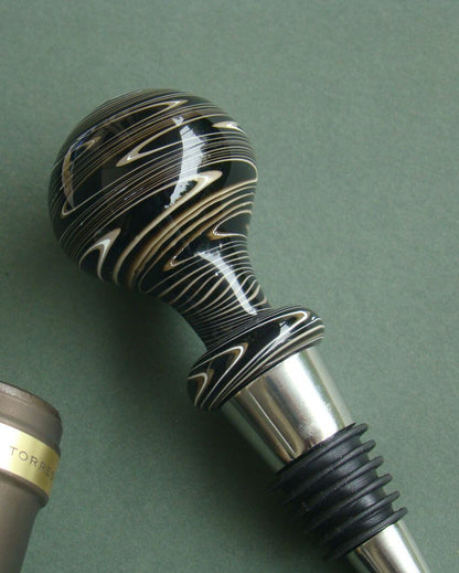 Noir Elegance Handblown Glass Wine Stopper