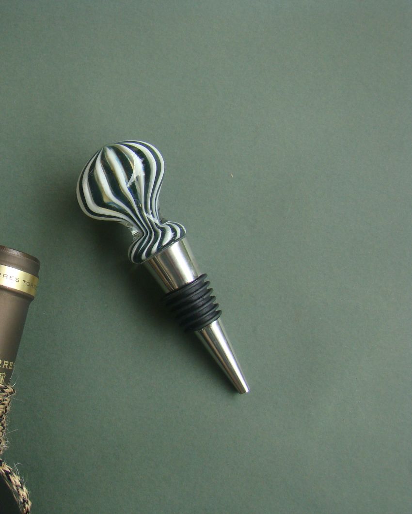 Noir Harmony Handblown Glass Wine Stopper