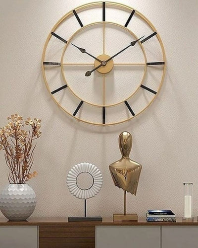 Chic Simple Golden And Black Wall Clock | 24 x 2 inches