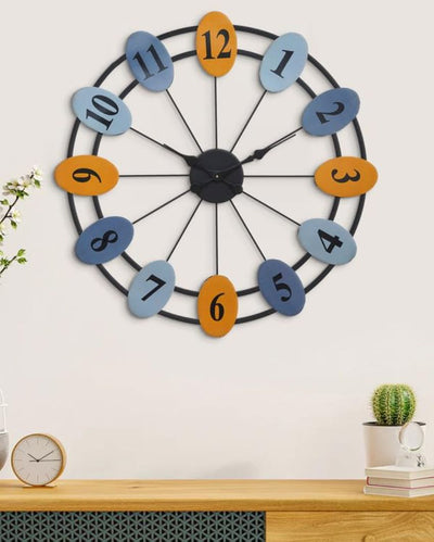 Vibrant Colorful Analog Circle Wall Clock | 24 x 2 inches
