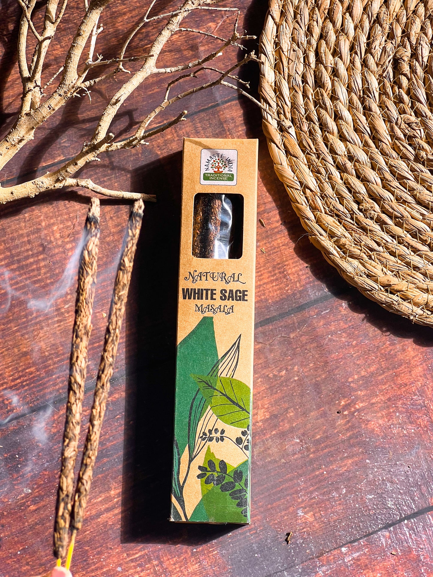 Natural Smudge Incense Earthy Aroma for Grounding | Set of 4 | 21 inches