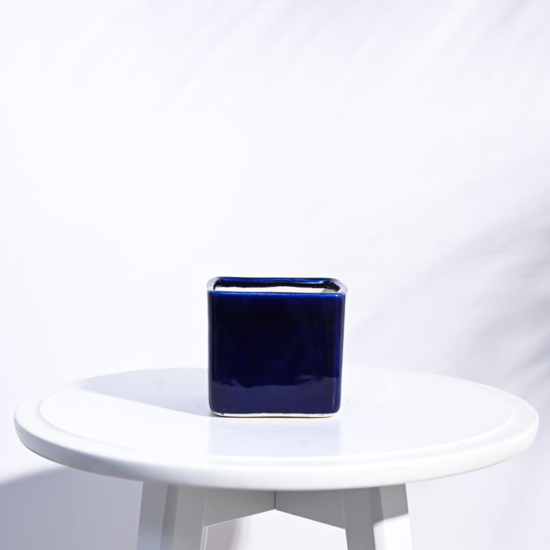 Square Ceramic Pot | Ugaoo | Multiple Colors Blue