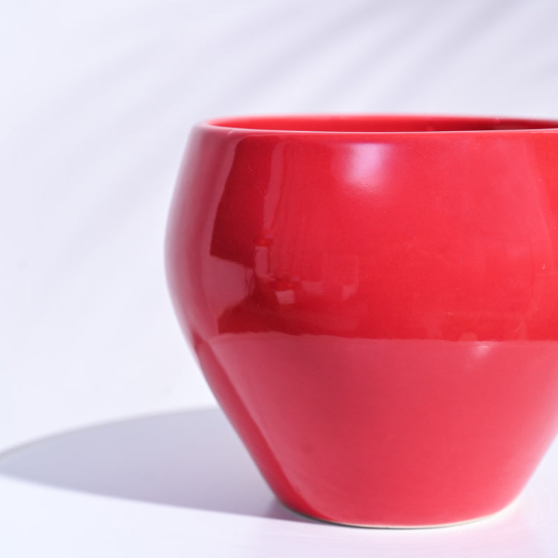 Apple Ceramic Pot | Mutiple Colors Red