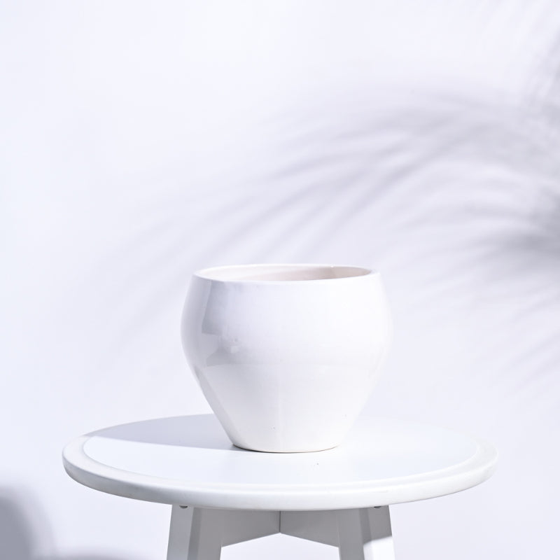 Apple Ceramic Pot | Mutiple Colors White
