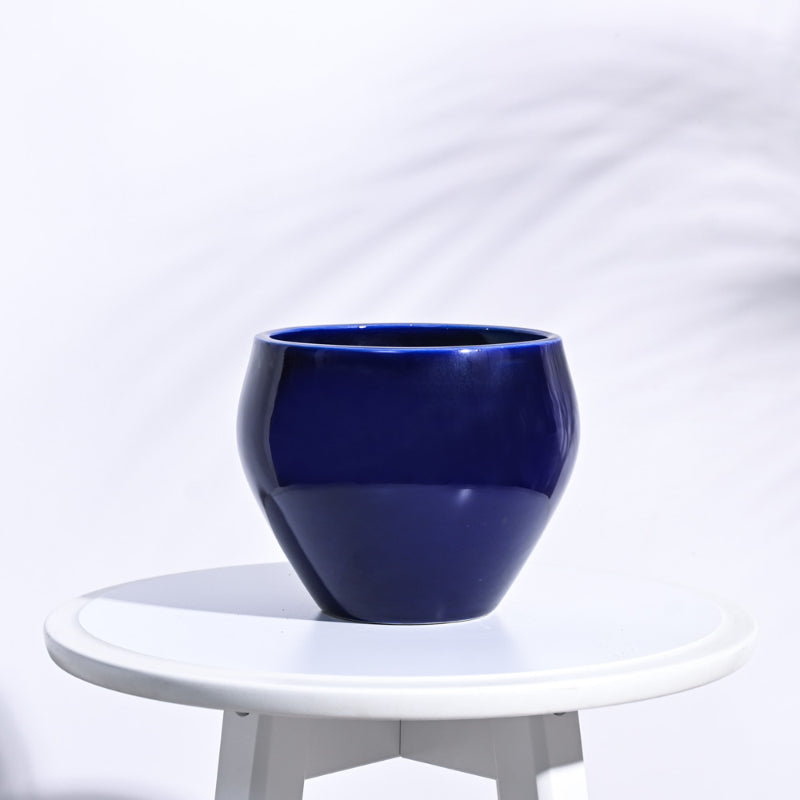 Apple Ceramic Pot | Mutiple Colors Dark Blue