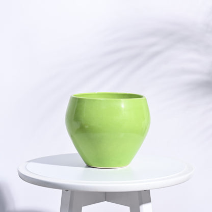 Apple Ceramic Pot | Mutiple Colors Light Green