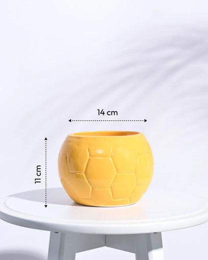 Yellow Football Ceramic Pot