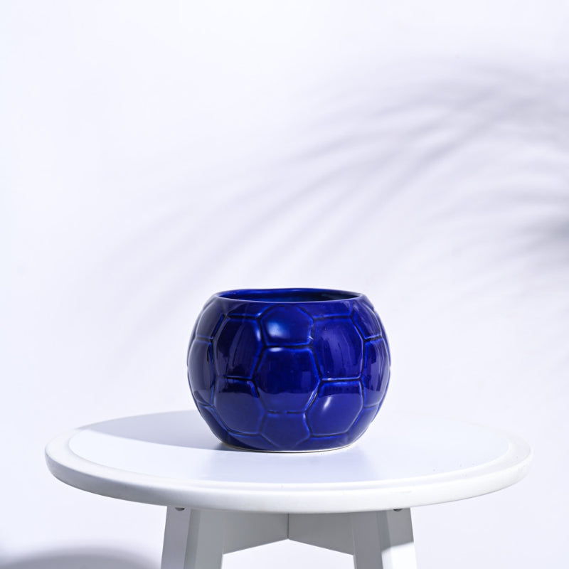 Blue Football Ceramic Pot Default Title