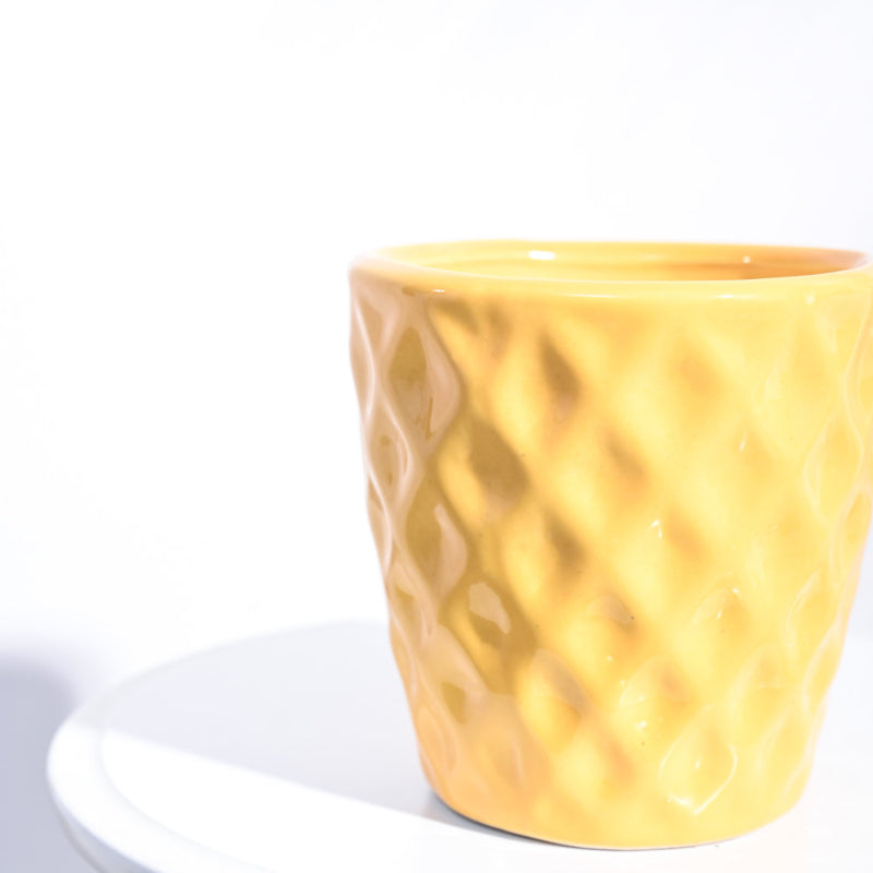 Argyle Ceramic Pot |  Multiple Colors Yellow