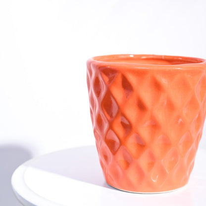 Argyle Ceramic Pot |  Multiple Colors Orange