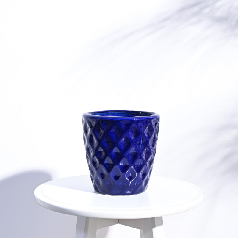 Argyle Ceramic Pot |  Multiple Colors Blue
