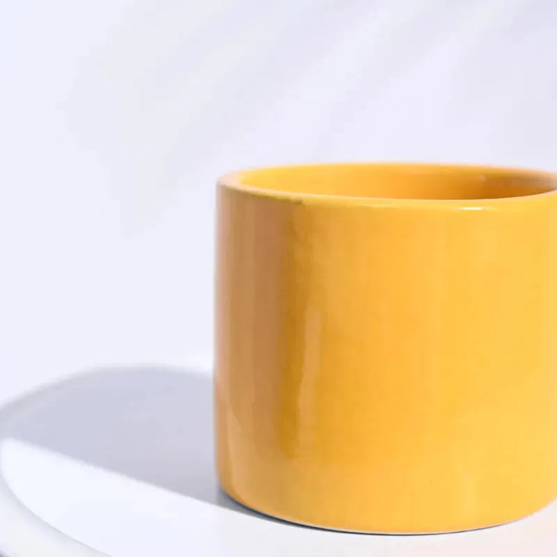 Pipe Ceramic Pot | Multiple Colors Yellow