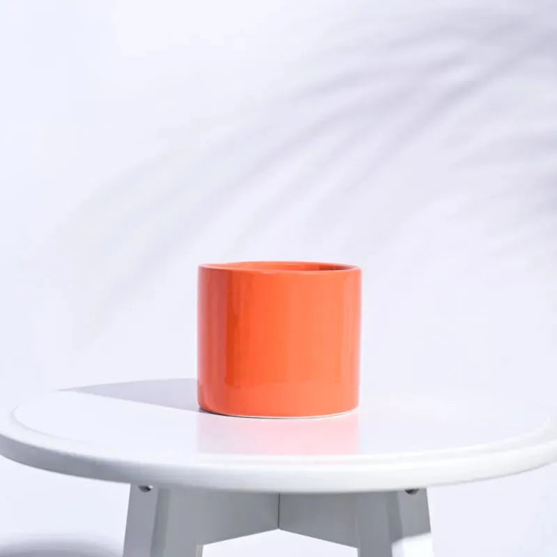 Pipe Ceramic Pot | Multiple Colors Orange