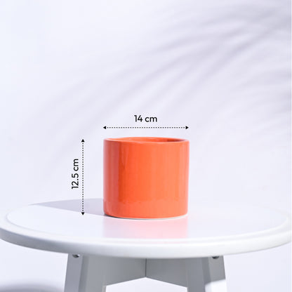 Pipe Ceramic Pot | Multiple Colors Orange