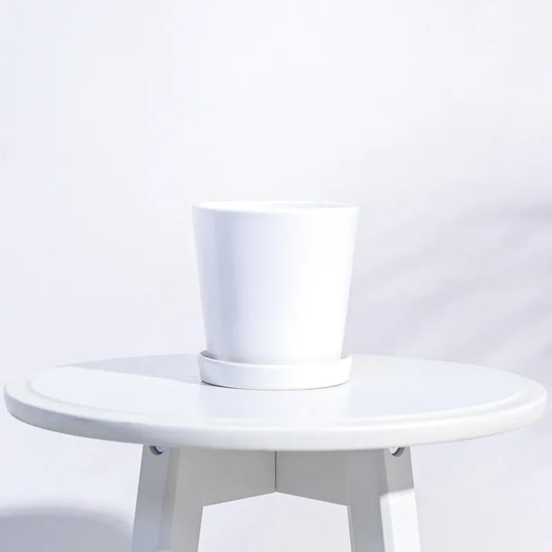 Table Top Ceramic White  Pot  | 4x5 Inch Default Title