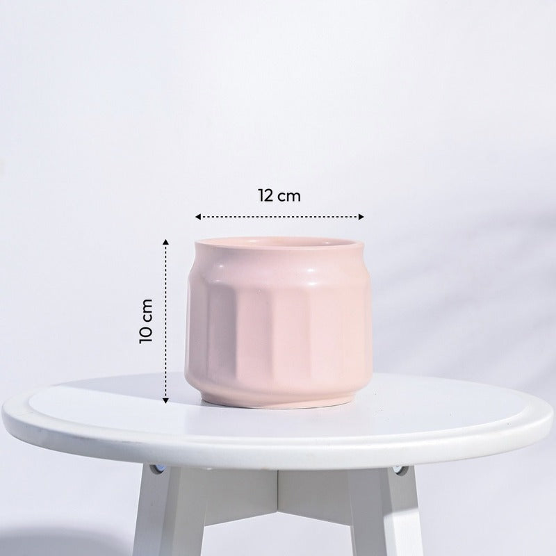 Attractive Jar Ceramic Cloud Pot | 5x4 Inch Dusty Rose