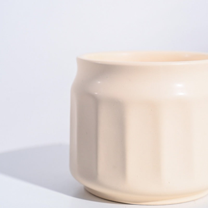 Attractive Jar Ceramic Cloud Pot | 5x4 Inch Eggshell White