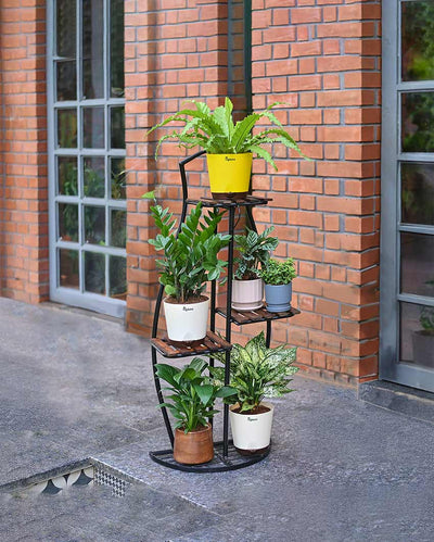 Beautiful Black Shade Waterfall 3-Tier Metal Plant Stand | 20 x 10 x 50 inches