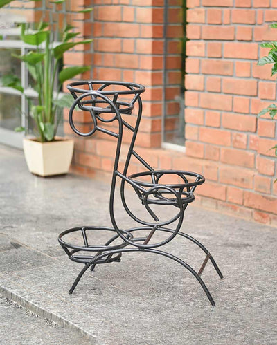 Elegant Black Shade Flora 3 Tier Plant Stand | 20 x 11 x 27 inches