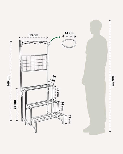 Beautiful Black Shade 4-Tier Metal Plant Stand | 24 x 21 x 59 inches