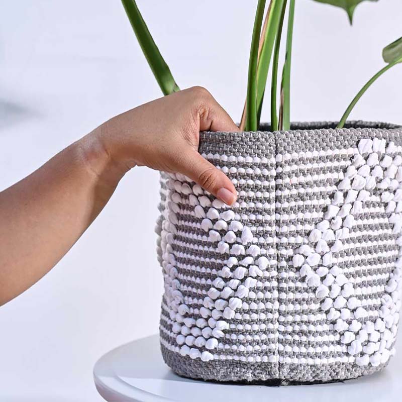 Grey Trinket Cotton Basket Planter Default Title