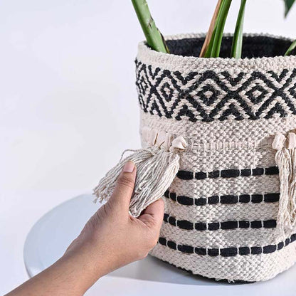 Tassel Cotton Multicolor Basket Planter Default Title