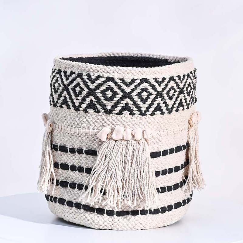 Tassel Cotton Multicolor Basket Planter Default Title