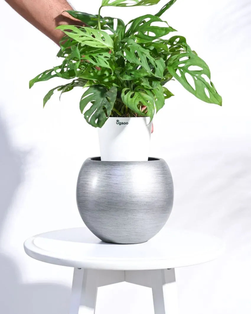 Vase Ball Retro Silver Planter | Multiple Sizes