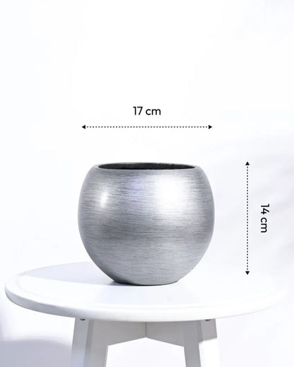 Vase Ball Retro Silver Planter | Multiple Sizes