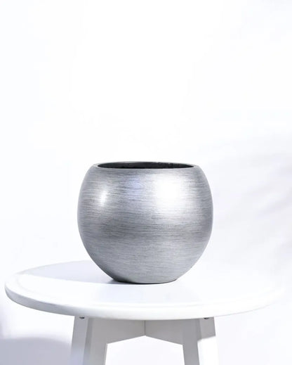 Vase Ball Retro Silver Planter | Multiple Sizes