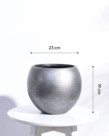 Vase Ball Retro Silver Planter | Multiple Sizes