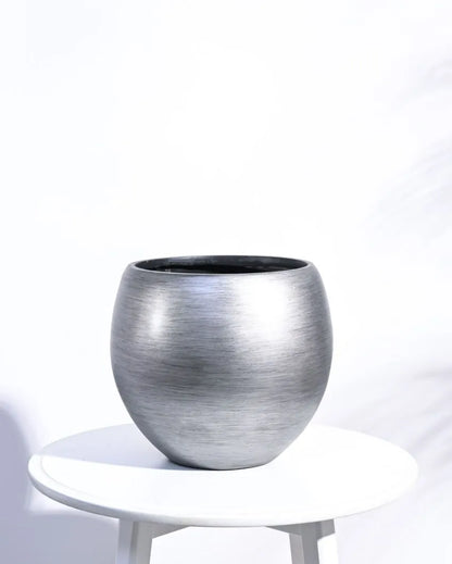 Vase Ball Retro Silver Planter | Multiple Sizes