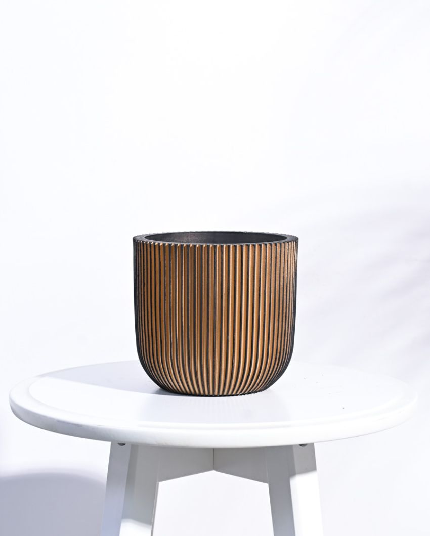 Black and Gold Ball Groove Planter | Multiple Sizes