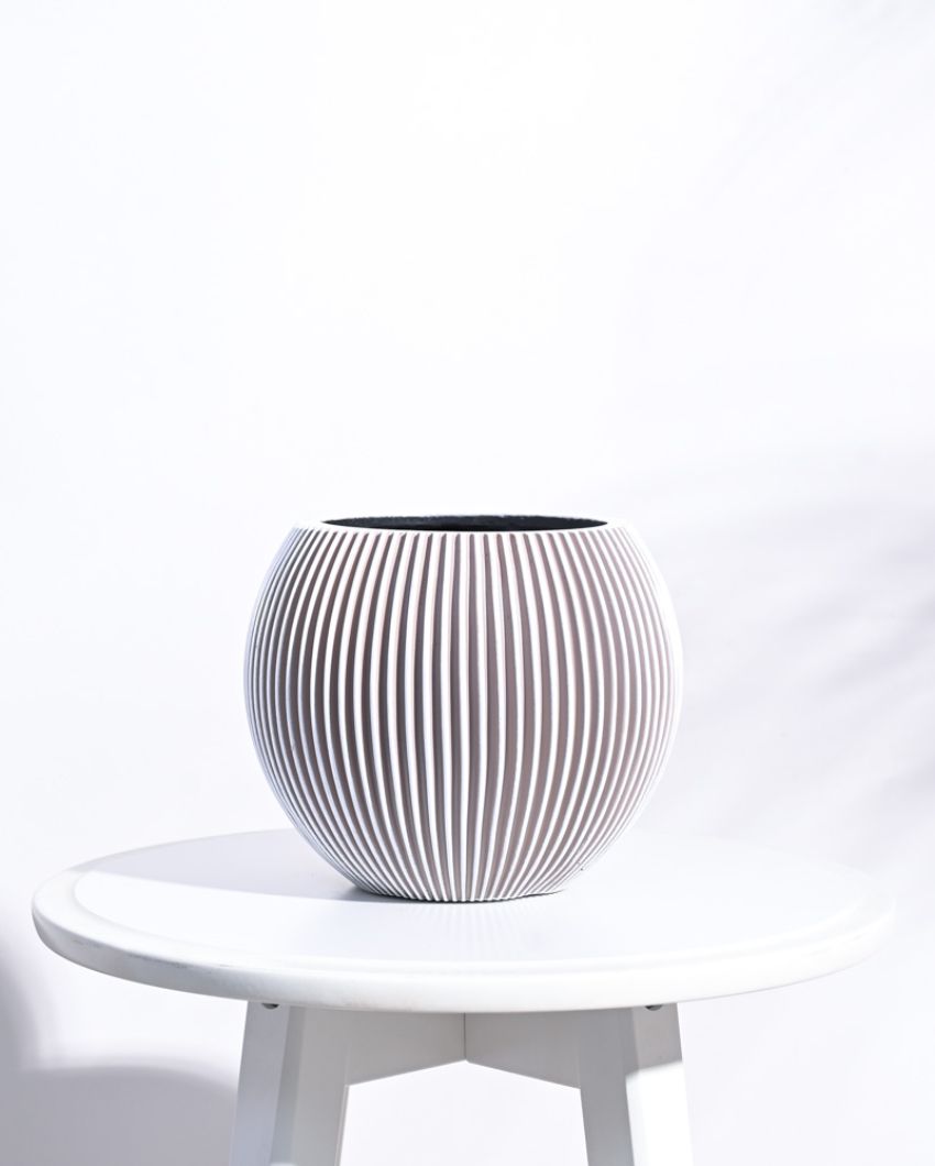 Vase Ivory Ball Groove Planter | Multiple Sizes