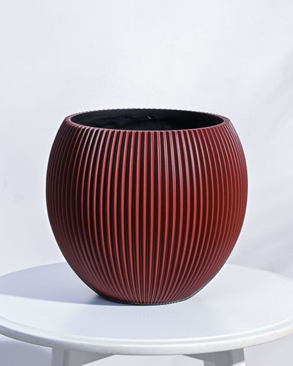 Red Vase Ball Groove Planter | Multiple Sizes