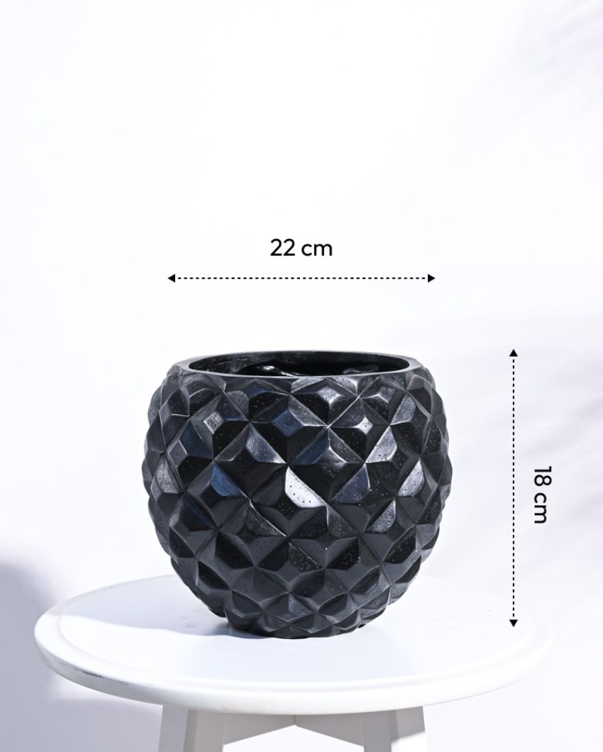 Heraldry Vase Black Planter | Multiple Sizes
