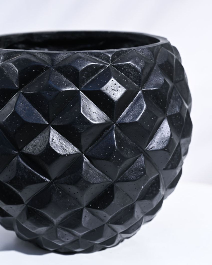Heraldry Vase Black Planter | Multiple Sizes