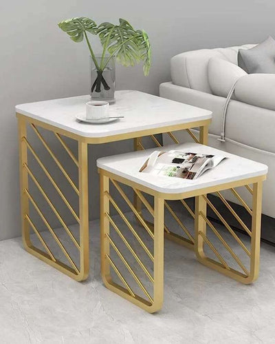 Square Iron Nesting Side Tables | Set of 2