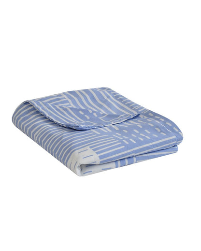 Blue Glace Cotton Printed Duvet Cover