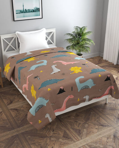 Brown Printed Glace Cotton Duvet Cover