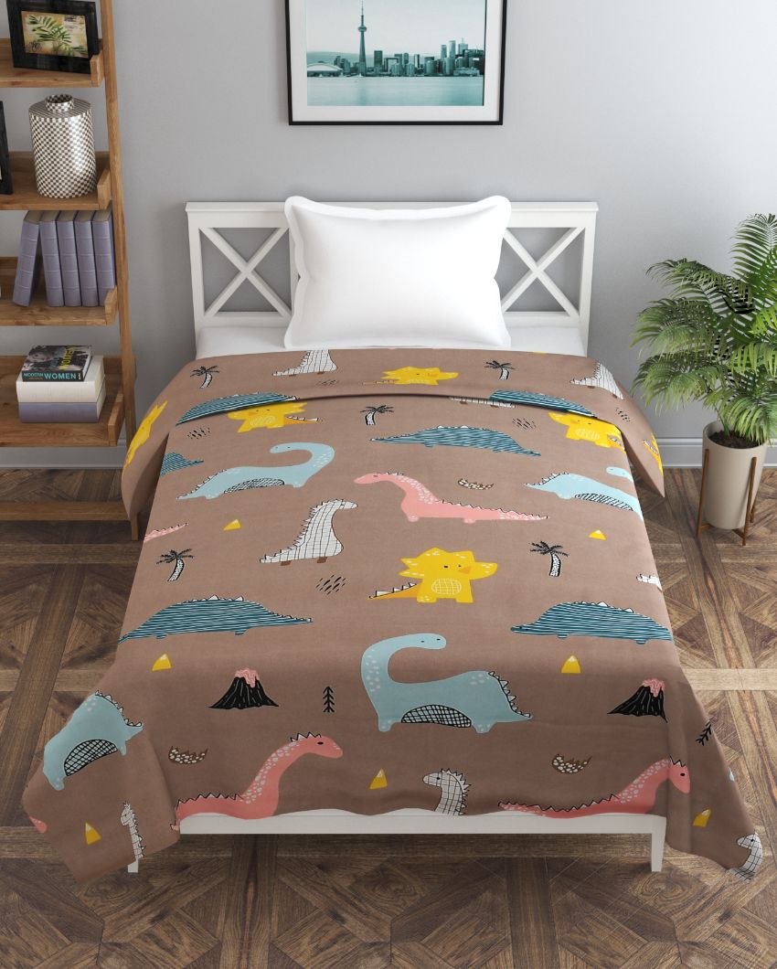 Brown Printed Glace Cotton Duvet Cover