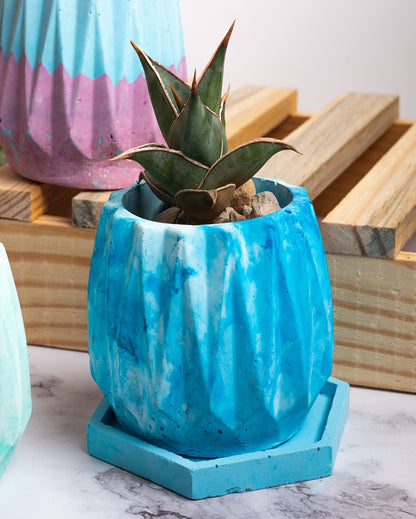 Stylish Small Size Onca Concrete Planter | 4 x 4 x 3 inches